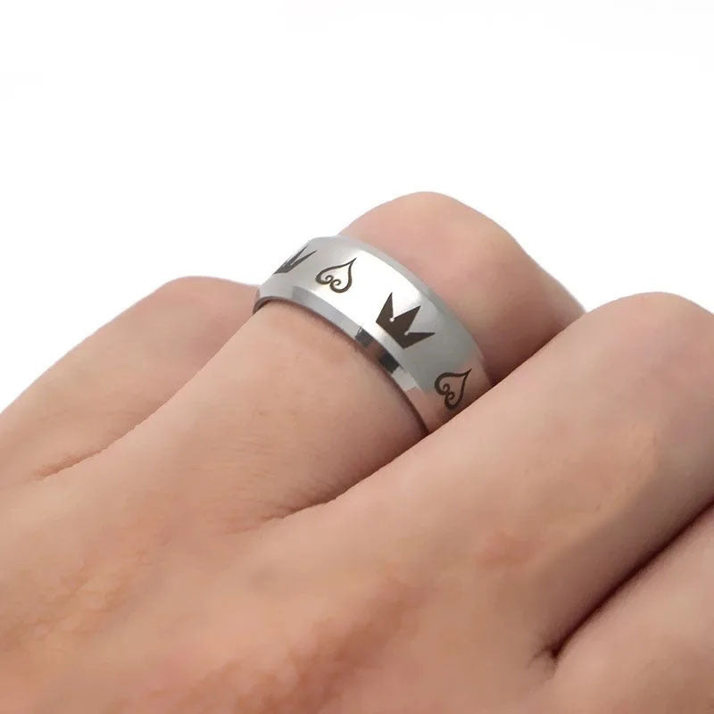 Stainless Steel Crown Couple Promise Rings for Men and Women