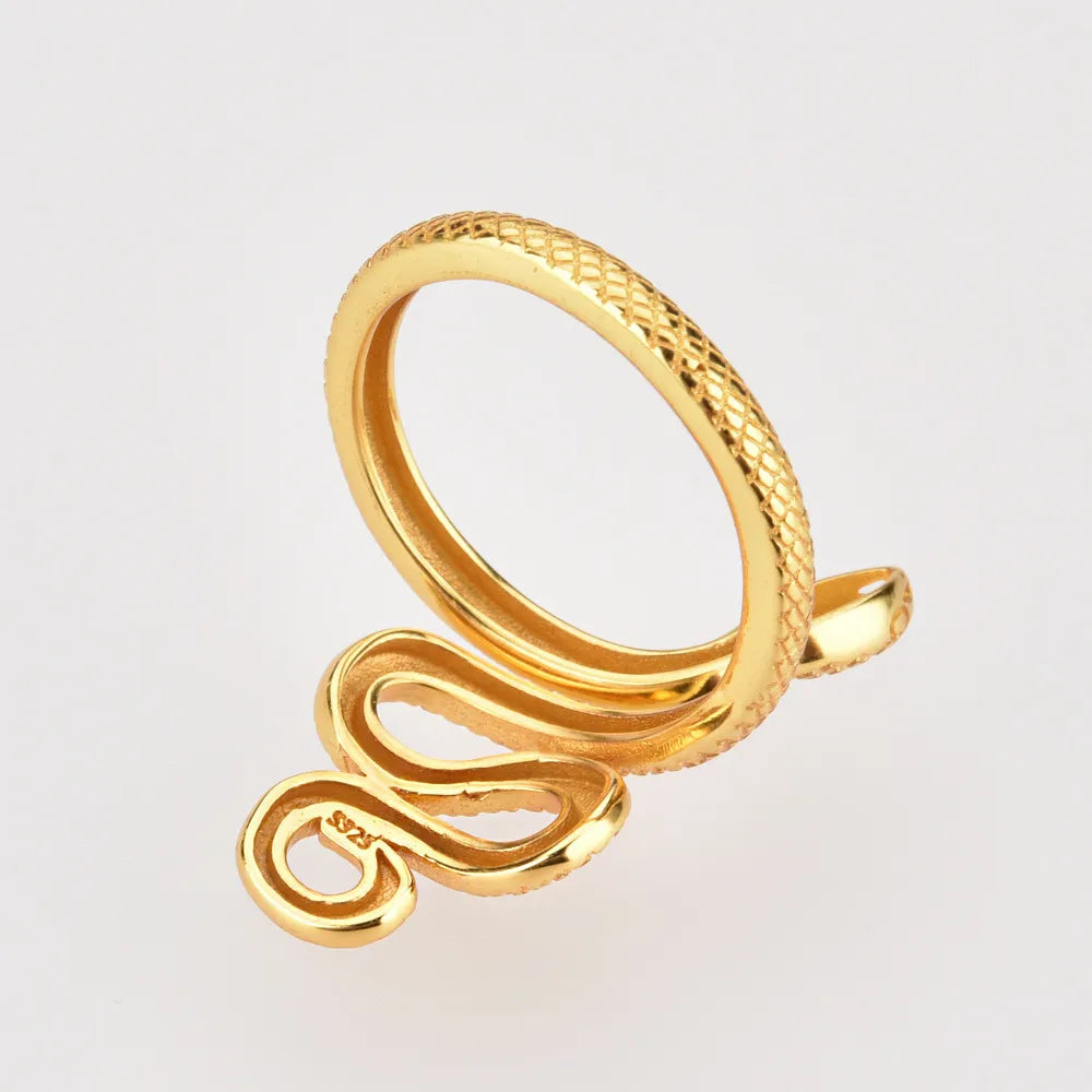 925 Sterling Silver Snake Shape Ring