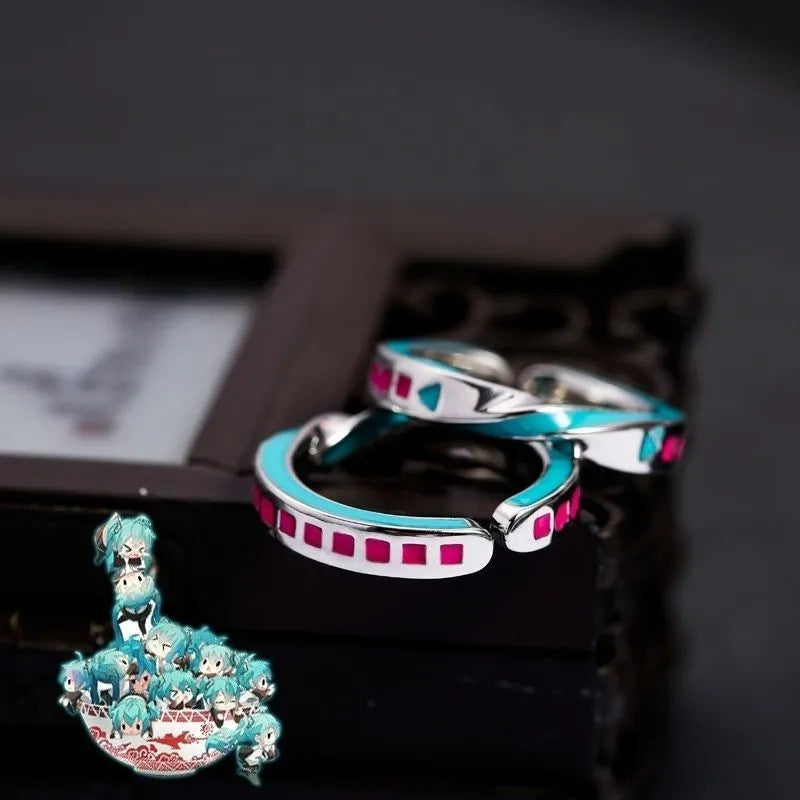 Ins New Style Ring Hatsune Miku Anime Mobius Single Loop Finger Ring 925 Silver Jewelry